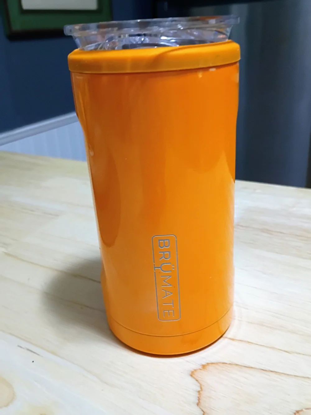 BRUMATE Orange Insulated Tumbler with Clear Lid